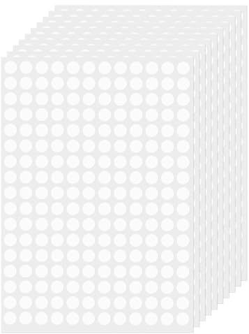 FINDAT Vita runda etiketter 10 mm färgkodning cirkel prickklistermärken vinyl vattentäta självhäftande avtagbara självhäftande namntaggar för hem kontor affärer 2040-pack