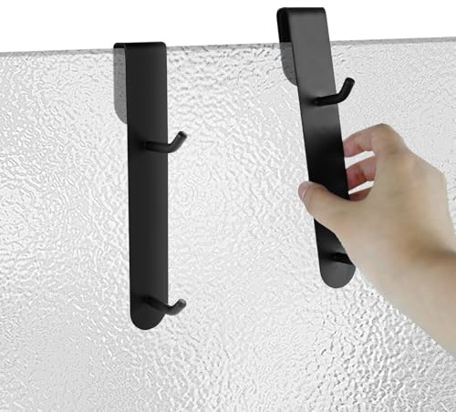 xyuayamz Toalleros De BañO Sin Taladro, Perchero Puerta, Ganchos Para Colgar Para Cuartos De BañO, Colgador Puerta Apto Para Vidrio Sin Marco De 6-12 MM