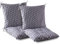 Gaxcent Set von 2 Stuhlkissen mit Rückenteil Sitz, Rückenkissen mit Bänder, Niedriglehner Auflage Polsterauflage Gartenstuhl (40X80cm),Grau,Grau