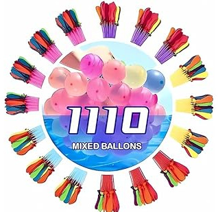 1110 Pcs Water Balloons for Kids & Adults – Adults Water Balloons | Already Tied Summer Water Toys | Colorful Rapid Filling Water Bomb Fight for Kids & Family Games | By FrJahan