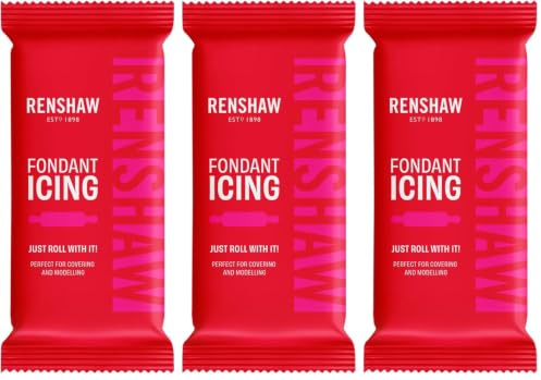Renshaw Fuchsia Pink Ready to Roll Fondant Icing, 250 g (Pack of 3)