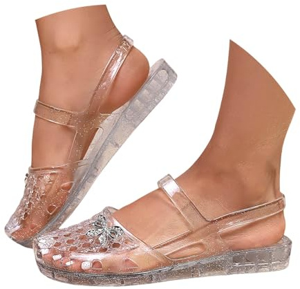 Sandali estivi da donna, comodi, ortopedici, per esterni, stile bohémien, da spiaggia, lavabili, sportivi, con plantare morbido, eleganti, per spiaggia e piscina, O bianco., 44