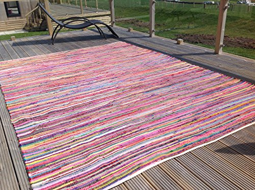 Gorgeous Second Nature Eco-Friendly Multi Coloured Chindi Rag Rug - Choose from over twelve sizes! (250cm x 250cm)