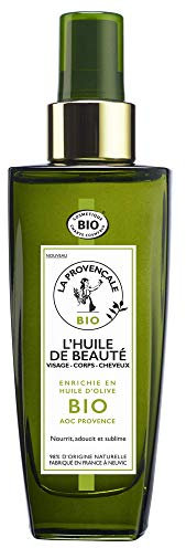 La Provençale – L'Huile de Beauté Visage Corps Cheveux – Soin Certifié Bio – Huile d’Olive Bio AOC Provence – Pour Tous Types de Cheveux et de Peaux, Même Sensibles – 100 ml
