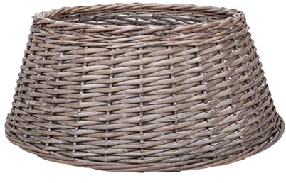 Natural Wicker Christmas Tree Skirt Xmas Stand Cover Xmas Decoration Basket (Grey, Medium)