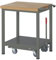 STIER Werkbank Premium, mit abs. Fahrgestell, 75x70x88cm, pulverbeschichteter Stahl & Buche, Montagewerkbank