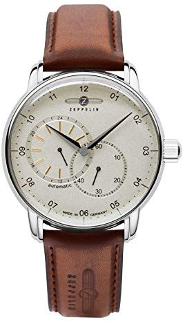 Zeppelin Herrenuhr mit Lederband Serie New Captain’s Line Automatik 24 Stunden Anzeige 8662-1