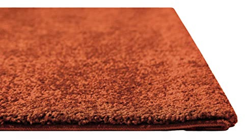 Homie Living Moderner Kurzflor Teppich für Wohnzimmer, Schlafzimmer und Kinderzimmer - LIDO (160 x 225 cm, Terracotta)