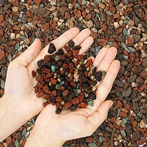 Mezcla de piedras de lava hortícolas de 9 libras, piedras decorativas para paisajismo, rocas arenosas, enmienda de tierra pómez, aditivo para suculentas, bonsái de cactus, rellenos de jarrones,