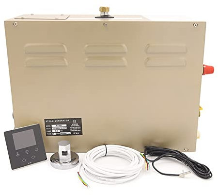 Kit generador de ducha de vapor, 6kw Sistema de ducha de vapor de autodenador comercial Generador de baño de vapor con controlador táctil inteligente for calefacción de espacio adecuado para uso domés