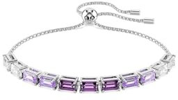 Swarovski Matrix Armband, Baguette-Schliff, Violett, Rhodiniert