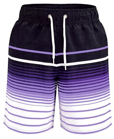 MEILONGER Badbyxor för barn, pojkar, snabbtorkande badshorts, ventilerande, vattenavvisande, boardshorts med nätfoder, fickor och justerbar dragsko