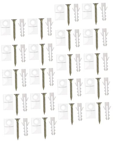 Vaguelly 50sets Modern Style Mirror Mounting Kit Mirror Hanging Hooks Wall Anchor for Glass Signs