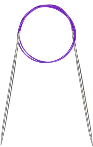 Coopay - Ferri da maglia circolari in metallo da 3,5 mm, lunghezza 80 cm, con cavo flessibile, ferri tondi per progetti di grandi dimensioni, ferri circolari con cavo fisso per coperte, sciarpe