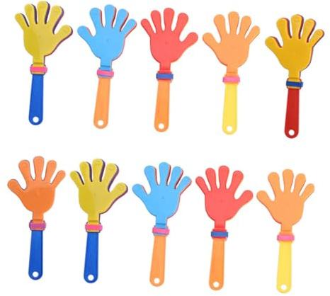 Toyvian Palmas Creativas De Plástico Grandes 28 Cm Colores Brillantes para Fiestas Aplaudidor 10 Piezas Juguetes para Niños Accesorios para Animación y Entretenimiento Cumpleaños y Eventos Deportivos