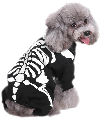 Costume Scheletro Per Animali Domestici,Tuta Costume Scheletro Halloween Maglia Travestimento | Abbigliamento per Feste Cosplay Eventi a Thema Carnevale e Ruoli Fotografia