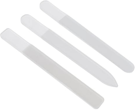KUIDAMOS Set di Lime per Unghie Professionali in Vetro con Strisce di Lucidatura Fine per la Casa e il Salone di Bellezza, 3 Lime per Unghie + 3 Scatole di Stoccaggio