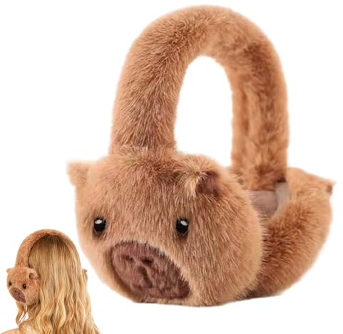 Orejeras De Felpa Invierno Cálido Gruesas, Antifrío Lindo Capybara Calentadores De Orejas, Protectores De Orejas Plegables De Peluche Para Invierno, Para Deportes Al Aire Libre, Esquí, Motocicleta