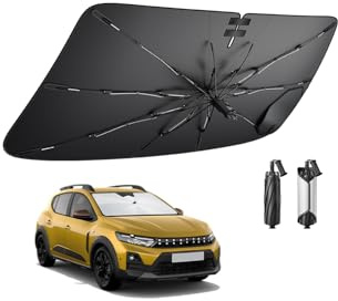 BIBIBO Compatible con Dacia Sandero Stepway III 2021-2024 2025 Parasol Parabrisas Delantero Parabrisas Auto Parasol Accesorios