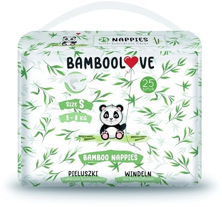 BAMBOOLOVE - 4x 25pcs S - Bambus-Einwegwindeln - Hypoallergene, ökologische Windeln für Babys - Keine Hautirritationen und Windelausschlag - Weich und bequem nappy - Biologisch abbaubar