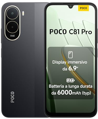 XIAOMI POCO C81 Pro Smartphone 4+256 GB Negro Batería de 6000 mAh