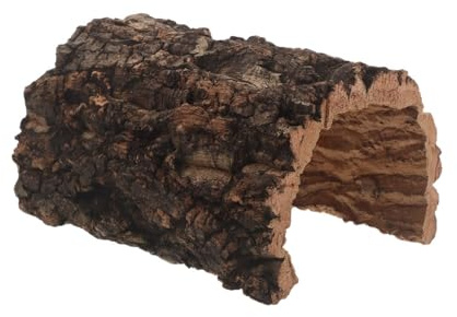 DINHEAROM Cachette pour Reptiles (lézard, Serpent, Tortue), Maison en écorce de liège Naturelle, Grotte-Refuge en Bois pour Gecko, lézard ou Tortue - Décoration de Terrarium Unique 15 x 11,5 x