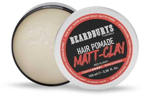 Beardburys Matt Clay – Pomata per Capelli da Uomo, Tenuta Forte, Finish Opaco, Argilla Modellante a Base d'Acqua, Dona Texture e Volume, Facile da Risciacquare, Senza Residui – 100ml