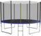 GALACTICA 12FT Round Trampoline Set Outdoor Garden Safety Net Enclosure Spring Jump Mat Padding Ladder GT-TS-03 Blue