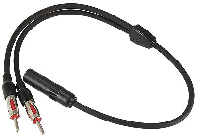 X AUTOHAUX Universal Coche Radio Auto Antena Divisor 1 Hembra a 2 Macho 40-UV44