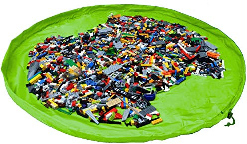 JJ PRIME - Toy Storage Bag | Large Bag Mat | Foldable Kids Storage Toys Organizer | Drawstring Bag Play Mat | Storage Ideas Fast Cleanup (150cm, Green)