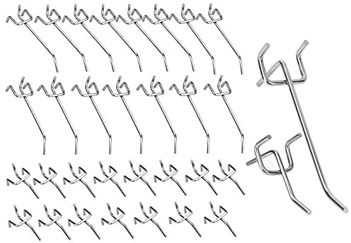 Yzswdox 50 Stück Stück Lochwand Haken, Lochblech Werkzeugwand Haken, Pegboard Haken, Lochwandhaken, Anhänge Haken für Werkzeughalter Wand, Garage, Regal, Werkstatt(10/5cm)