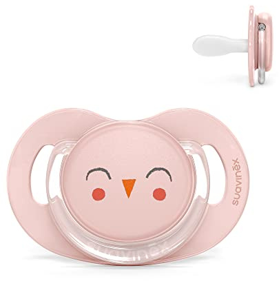 Suavinex, Chupete Premium para Bebés de 6-18 Meses. Chupete con Tetina Fisiológica Silicona SX Pro. Tetina más Plana y Flexible. Bonhomia, Rosa