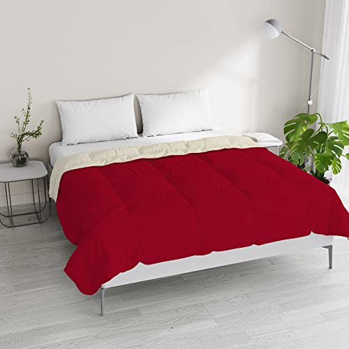 Italian Bed Linen Couette d'été Bicolore Rêves et Capricci, Microfibre, Bordeaux/crème, pour lit Double