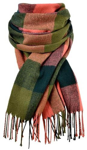 Loiyadn Winter Scarf for Women Fall Winter Plaid Scarves Tassel Shawl Wrap
