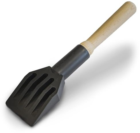 VOOXA Truelle de qualité supérieure pour soulever les vitres en verre | En plastique résistant aux chocs avec poignée en bois sans branches | 65 x 20 x 277 mm | Noir | Vantaux de porte/fenêtre,
