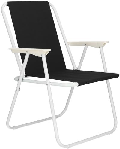 SPRINGOS Gartenstuhl klappbar leicht - Faltstuhl Outdoor mit Armlehnen & Metallrahmen, Wetterfester Klappstuhl für Camping, Balkon & Terrasse - 58,5 x 52 x 73 cm 58,5 x 52 x 73 cm