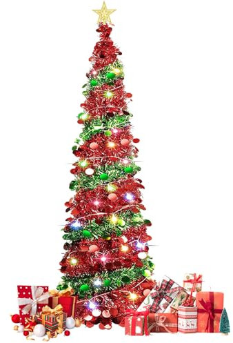 150cm Künstlicher Weihnachtsbaum mit 50 Warme Lichts Christmas Decoration, Weihnachtsdekoration für Drinnen und Draußen, Wohnzimmer Oder Büro-Maulbeeren Baum, Künstliche Pflanzen Christmas Tree