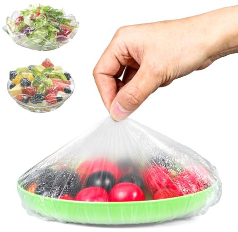 JIEYAO Elastisch Abdeckhauben für lebensmittel, 200 Stück Frischhaltefolie mit Gummizug Wiederverwendbar Frischhaltebeutel Elastisch Versiegelungsbeutel Frischhaltesäcke Lebensmittelabdeckung