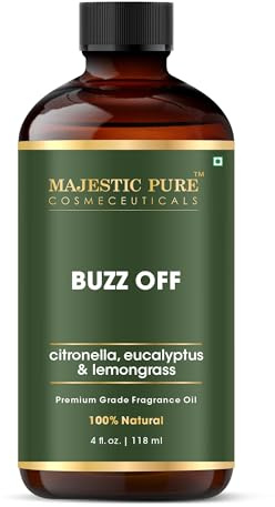 Majestic Pure Citronella & Lemongrass Essential Oil, 118ml Candle Making | Scents| Buzz Off | | 100% Pure & Natural Premium Grade Oil for Diffusers, Self Care, DIY