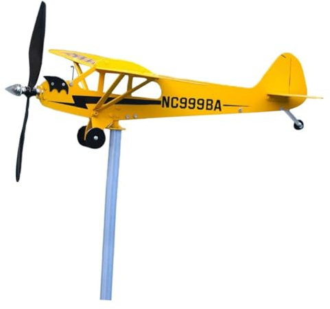 CIYODO Metall Flugzeug Wetterfahne Dekorativer Windindicator Für Garten Terrasse Und Dach Wetterfester Windmesser Mit Exzellenter Handwerkskunst Für Outdoor-Dekoration Maße