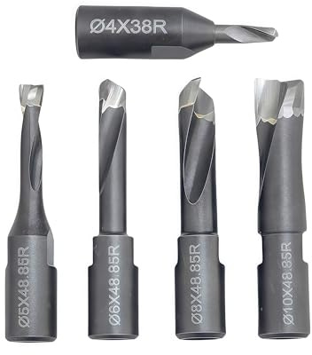 FomaSP Domino Cutter,Solid Carbide Domino Bits Set Include 4mm/5mm/6mm/8mm/10mm for Domino Machine DF500,5PCS