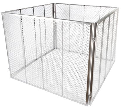 NATIV Garten Metallkomposter 100x100x80 cm galvanisiert, mit Bodengitter, Komposter mit 800 Liter Volumen, Drahtkomposter für eigenen Kompost, Metall Komposter als Kompostsieb nutzbar, Kompostierer