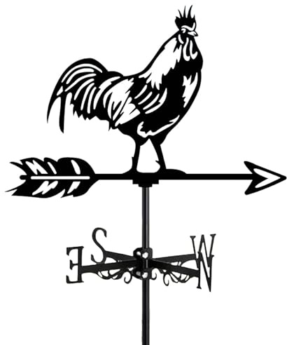 Wyhqgn Veleta de Gallo de Metal con Forma de Animal, Accesorio Decorativo para Techo, Indicador de Dirección del Viento para Cerca O