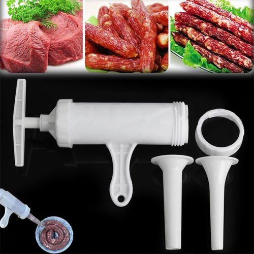best4kits Manual Sausage Machine Meat Stuffer Filler Hand Operated Salami Maker & Funnel