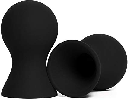 Silikon Runde Nippelsauger Brustpumpe Brustwarzensauger Weich Sex Spielzeug Erotik Nippel Sauger für Frauen - Klein (Schwarz)