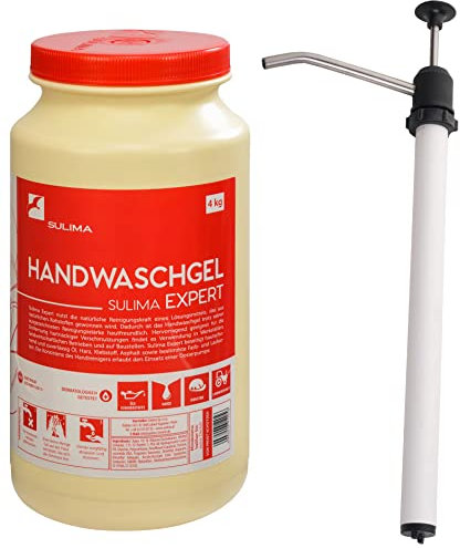Sulima EXPERT - Handwaschpaste 4 kg mit Spender | SET: 4 Liter Profi Handreiniger für Werkstatt, Handwerk und Landwirtschaft + passende Dosierpumpe