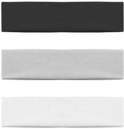 ALLY-MAGIC Stretchy Elastic Solid Headbands, Cotton Sports Hairband for Women Girls, Suitable for Yoga, Pilates, Running, Cycling Y6-TLFD (Dark) One Size
