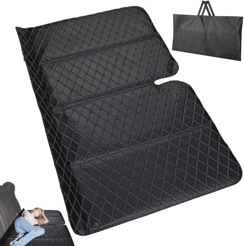Matelas de Voyage Pliable pour Siège Arrière de Voiture - Lit de Camping Non Gonflable avec Rallonge et Coussin