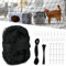 HEKOBAG Katzennetz für Balkon 4x3m Katzenschutznetz ohne Bohren Balkonnetz Katzen Drahtverstärkt Schutznetz Katze Balkon Haustier Netz mit Befestigungsseil und Zubehör für Terrassen Treppe (Schwarz)