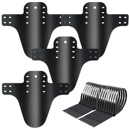 Dhqkqg 4 Pezzi Parafango MTB, Parafango Bici in Fibra di Carbonio, Mud Guard con 20 Fascette Cavi, Parafanghi Anteriori e Posteriori Universali per Mountain Bike, per Ciclismo/Corsa/Mountain Bike